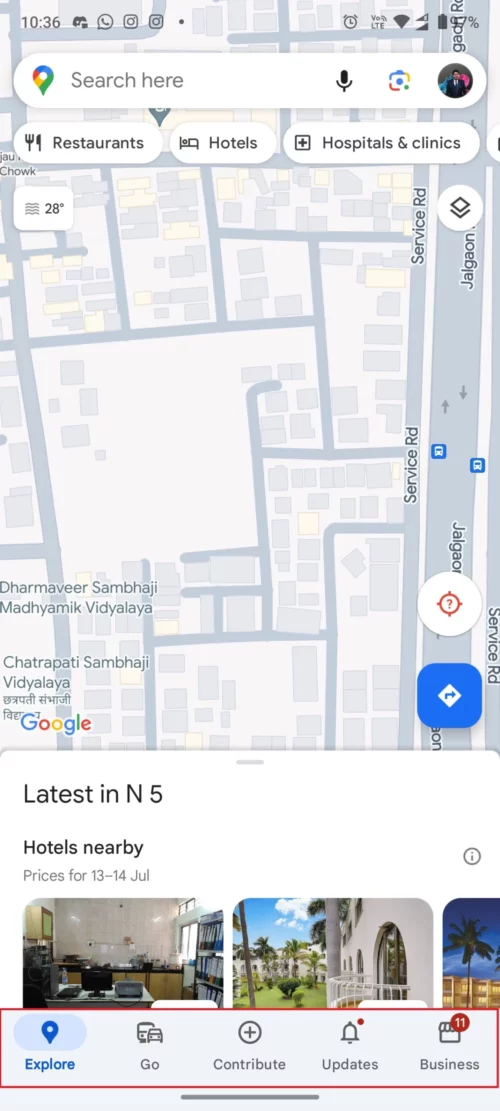 open google maps and you will see the menu option.