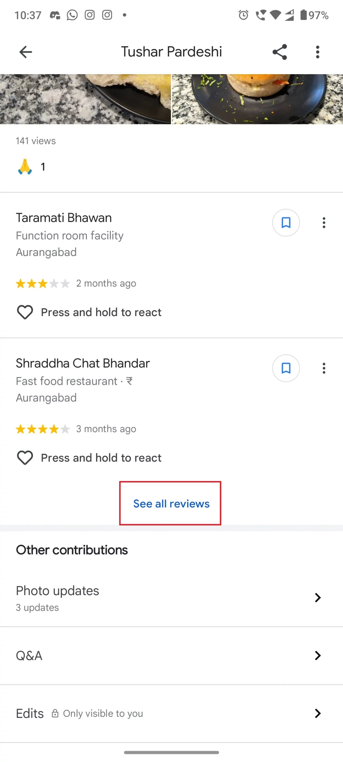 now click now contribute option and the click on View Profile.