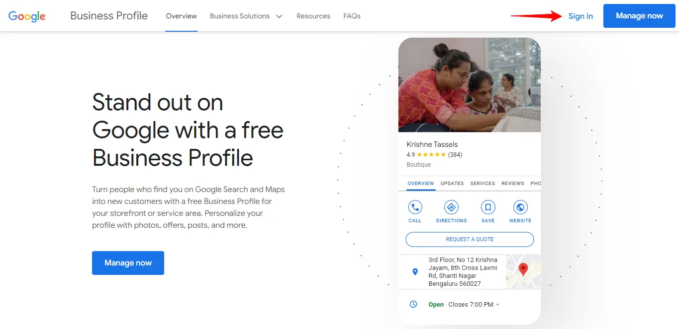 Signing In To Google My Business Account